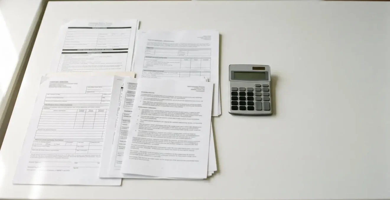 Documents administratifs de santé et calculatrice illustrant le déchiffrage des remboursements médicaux