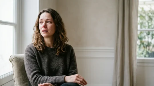 Personne dans un moment de libération émotionnelle intense et authentique